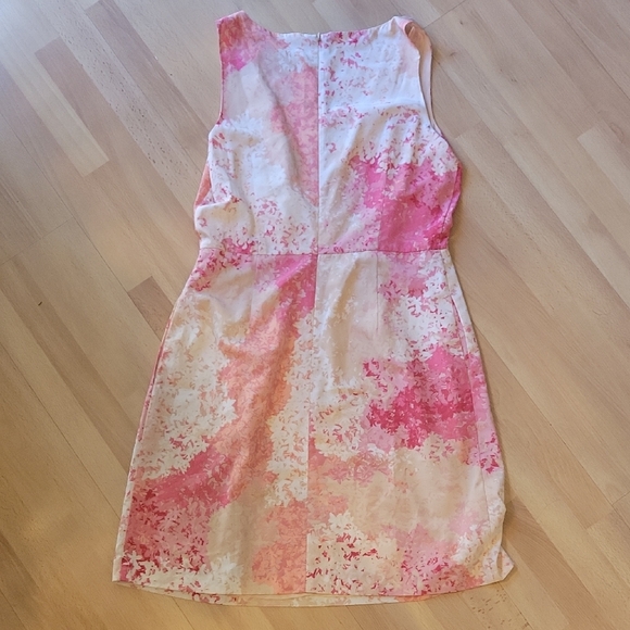 LOFT Pink and Cream Abstract Mini Dress - Picture 3 of 4